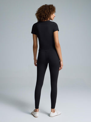 Brushed Cropped T-Shirt Black