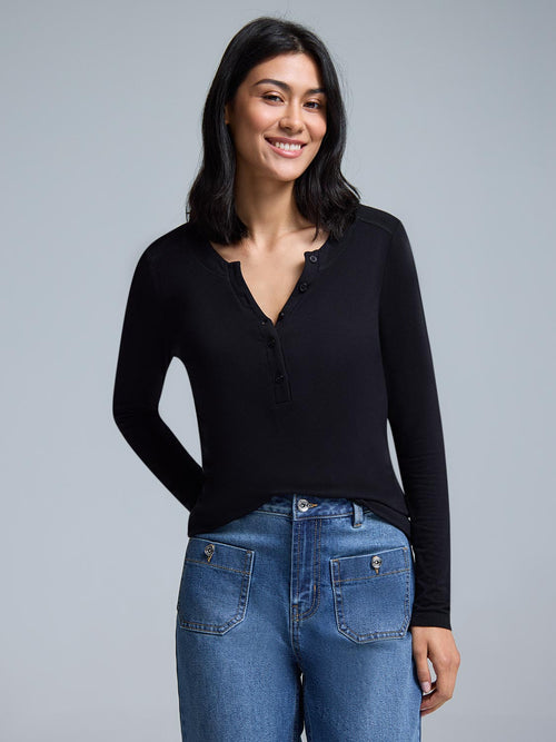 Jersey Henley Top