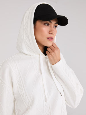 Quilted Jacquard Hoodie Pearl