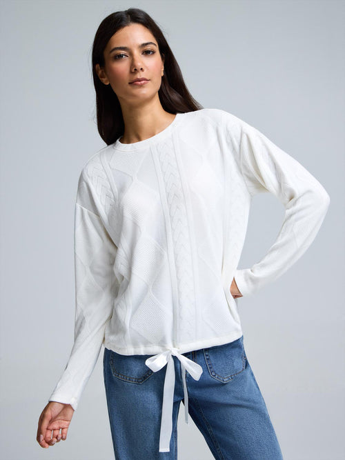 Cable Knit Jacquard Top
