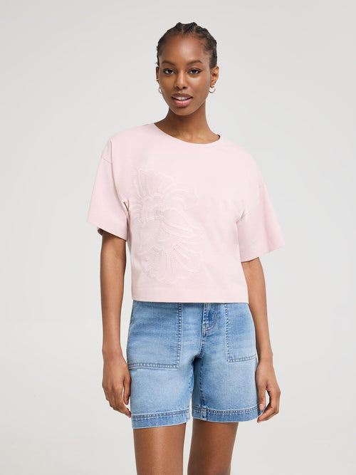 Flower-Embroidered-T-Shirt