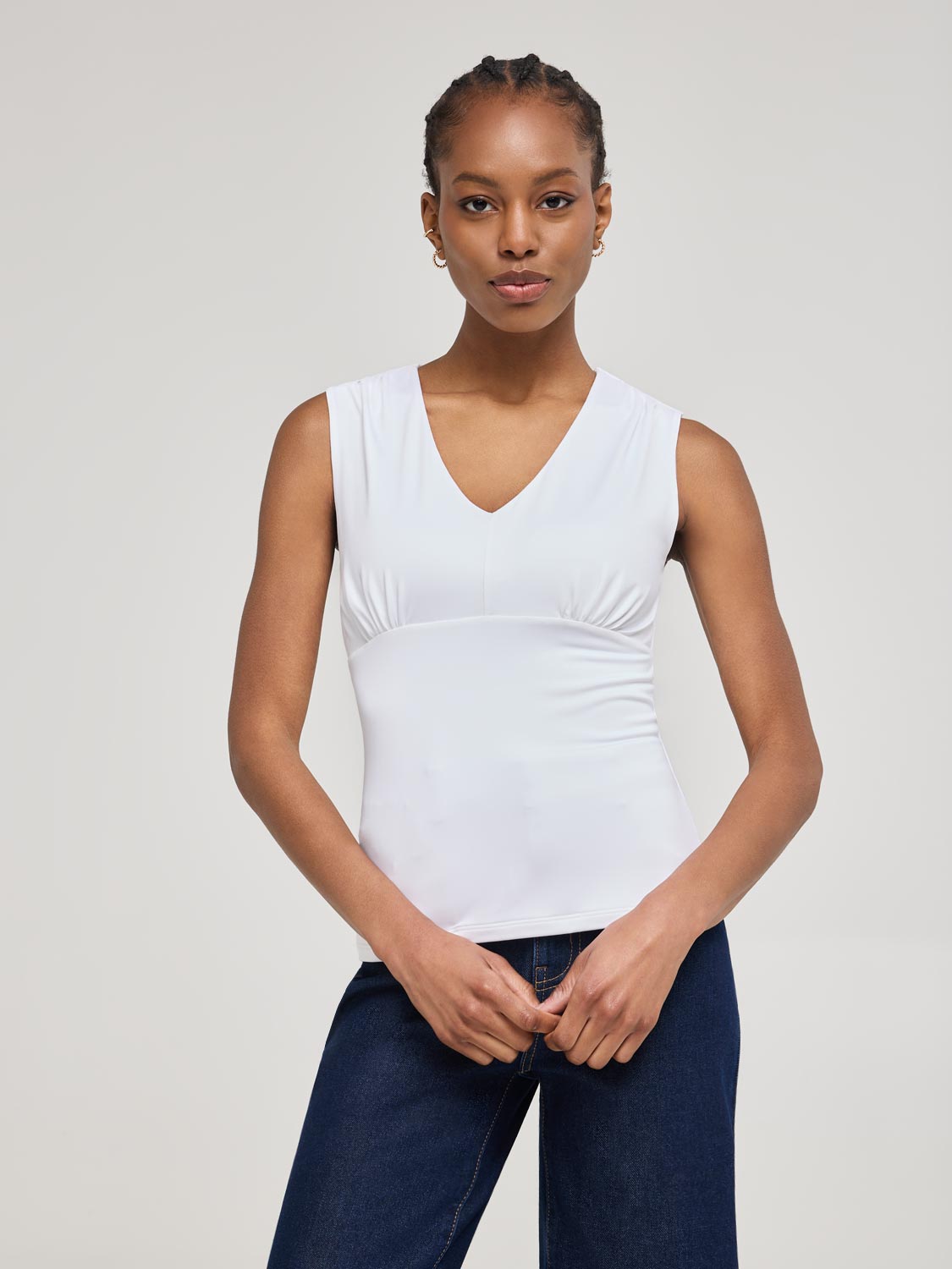 Asymmetric Foldover Neckline Top – Suzy Shier