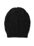 Black Knitted Cable Hat - Close-up Cable Knit Detail - Suzy Shier