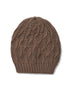 Lt Brown Knitted Cable Hat - Close-up Cable Knit Detail - Suzy Shier