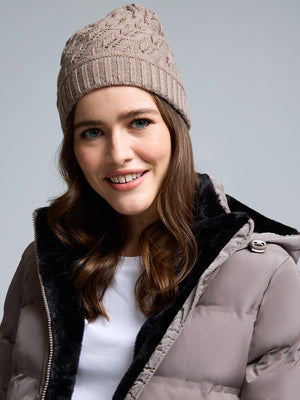 Knit Beanie Lt Brown