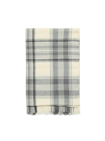 Soft Brushed Plaid Scarf Charcoal