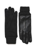 Black Faux Leather Touchscreen Gloves - Close-up Knit Palms with Ribbed Cuffs - Suzy Shier