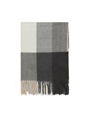Plaid Print Scarf Grey