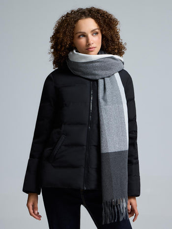 Plaid Print Scarf Grey