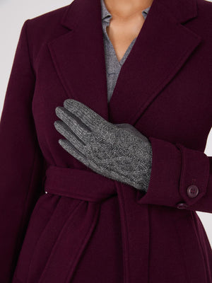 Gants tactiles en tricot torsadé Grey