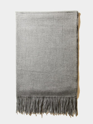 Brushed Scarf With Fringe Edges Grey