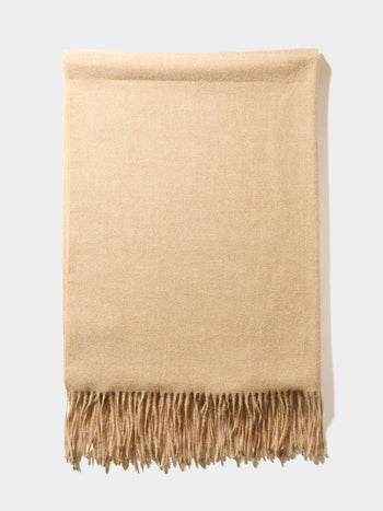 Brushed Scarf With Fringe Edges Camel