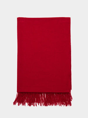 Brushed Scarf With Fringe Edges Mars Red