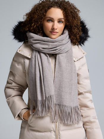 Soft Brushed Scarf Lt Brown