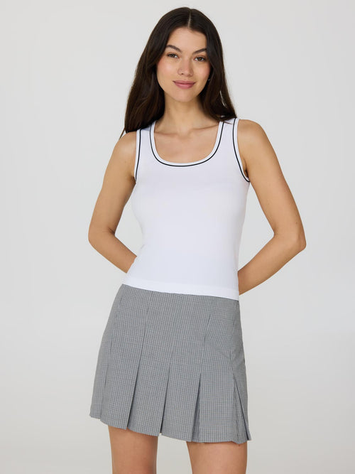 Contrast Trim Scoop Neck Tank Top
