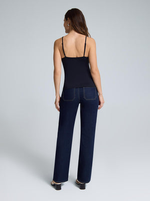Camisole double épaisseur à col en V Black