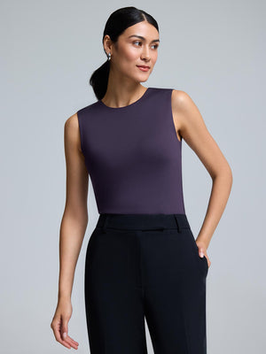 Double Layer High Neck Tank Top Grape Royal