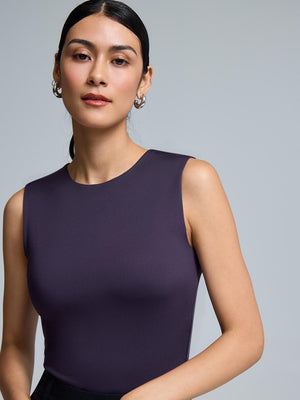 Double Layer High Neck Tank Top Grape Royal
