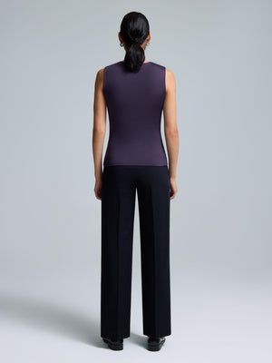 Double Layer High Neck Tank Top Grape Royal