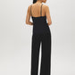 Black V-Neck Jersey Tank Top - Woman Wearing Soft Jersey Spaghetti Strap Top - Suzy Shier