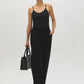 Black V-Neck Jersey Tank Top - Woman Wearing Soft Jersey Spaghetti Strap Top - Suzy Shier