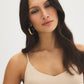 Black V-Neck Jersey Tank Top - Woman Wearing Soft Jersey Spaghetti Strap Top - Suzy Shier