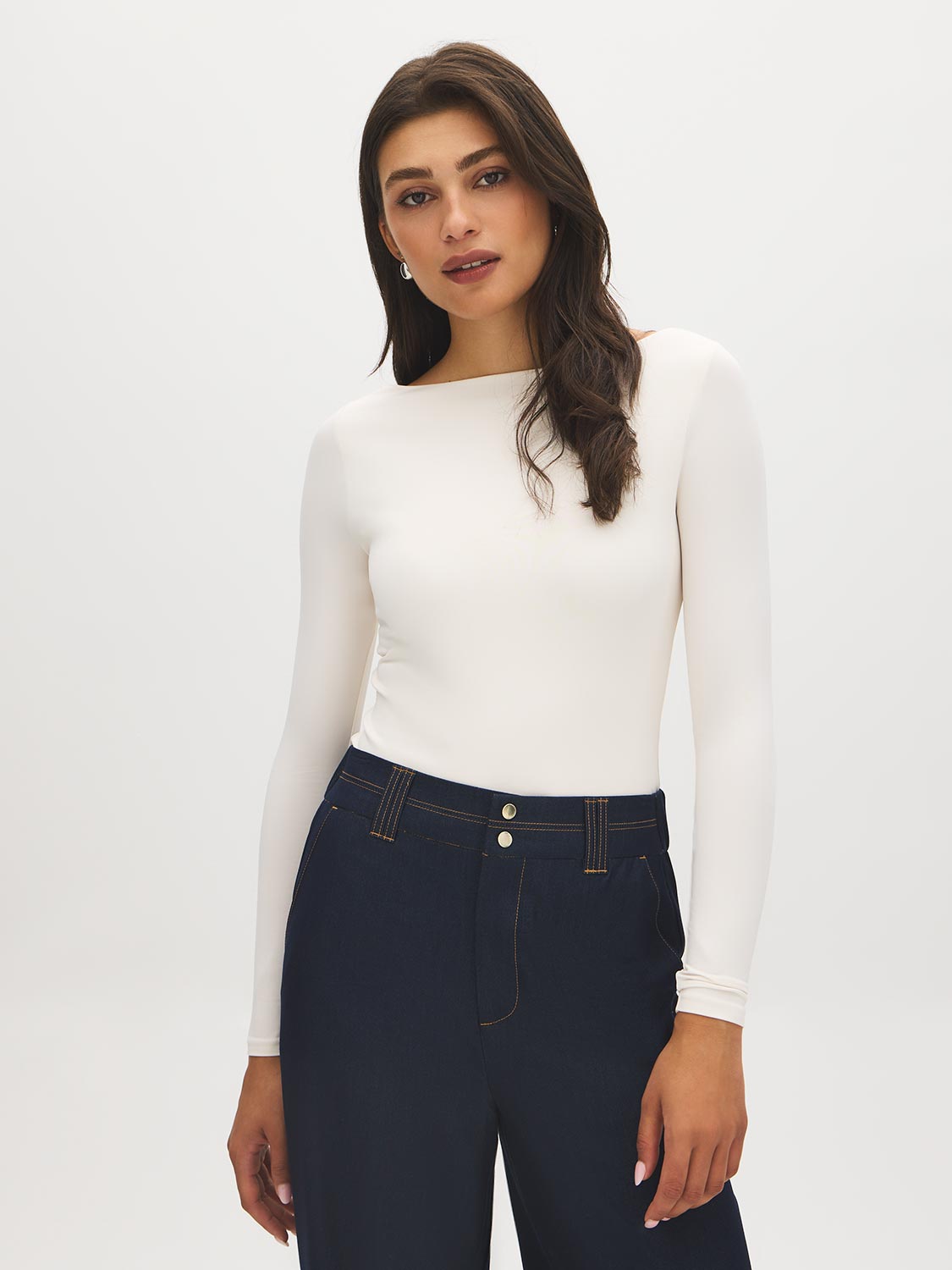 Double Layer Boat Neck Top