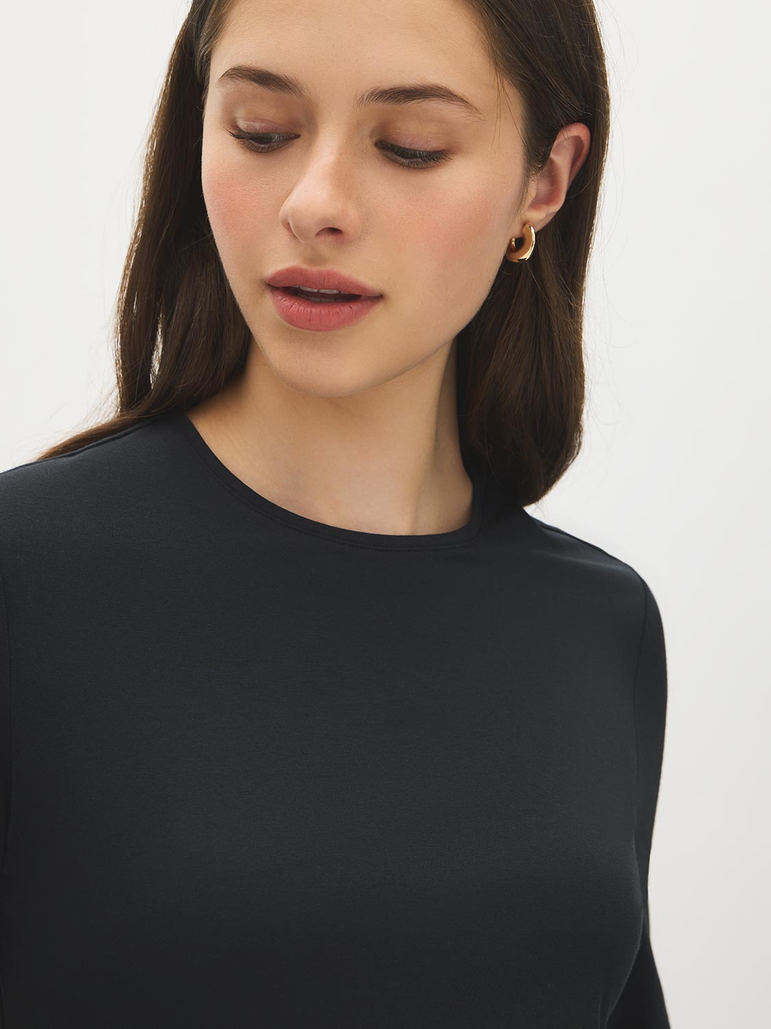 Long Sleeve Crew Neck Jersey Top