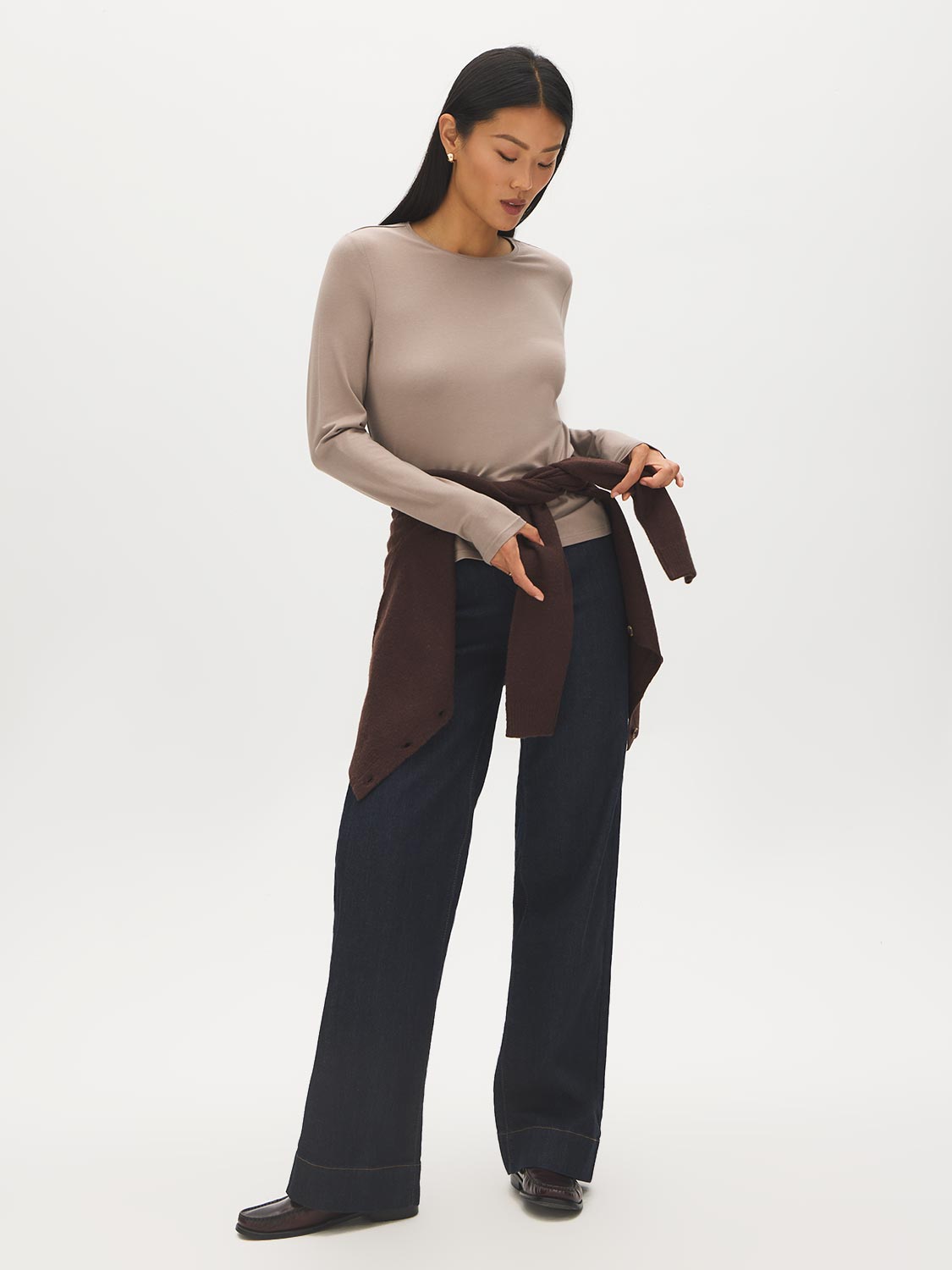 Long Sleeve Crew Neck Jersey Top