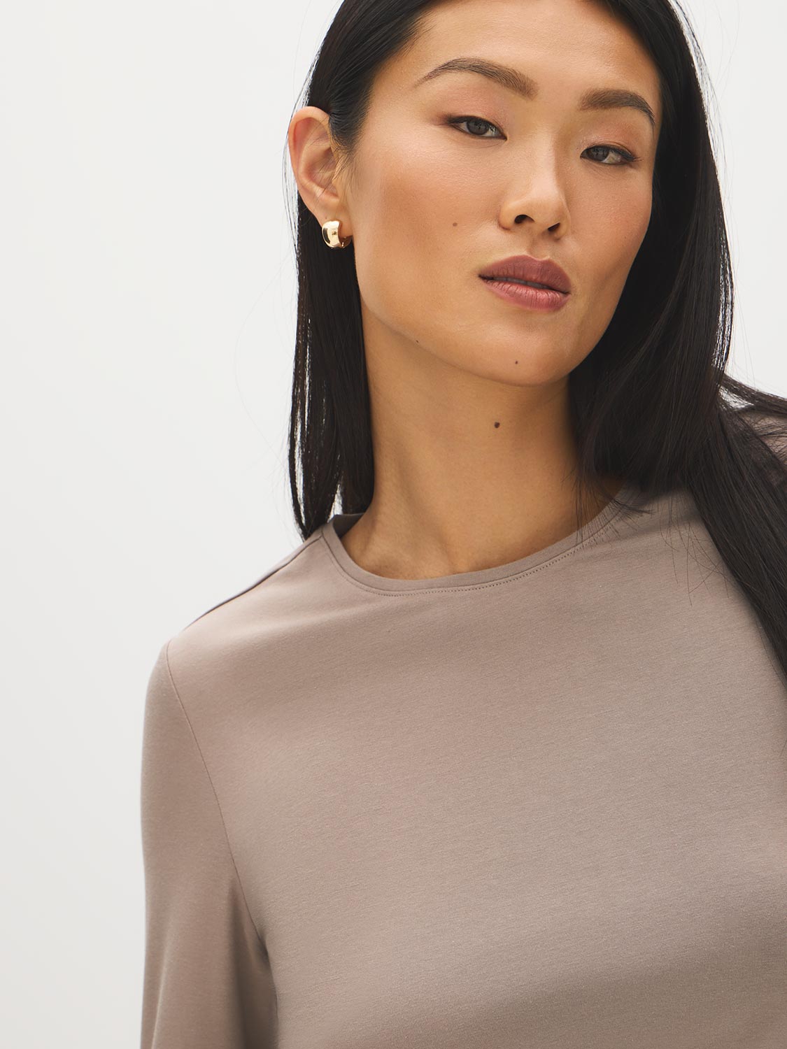 Long Sleeve Crew Neck Jersey Top