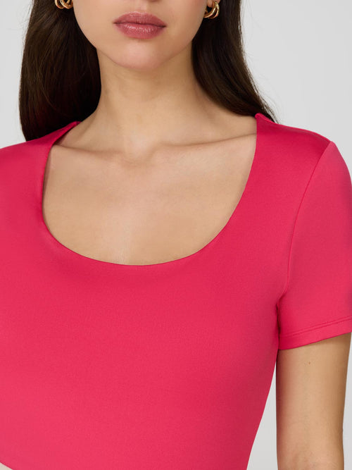 Double Layer Scoop Neck T-Shirt
