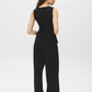 Black Sleeveless Glitter Knit Fit and Flare Top - Back View - Suzy Shier