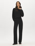 Coffee Bean Cloud Fleece Top with Drop Shoulder Sleeves - Front View - Suzy Shier