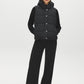 Black Quilted Puffer Vest with Hood - Woman Wearing Water-Resistant Vest - Suzy Shier