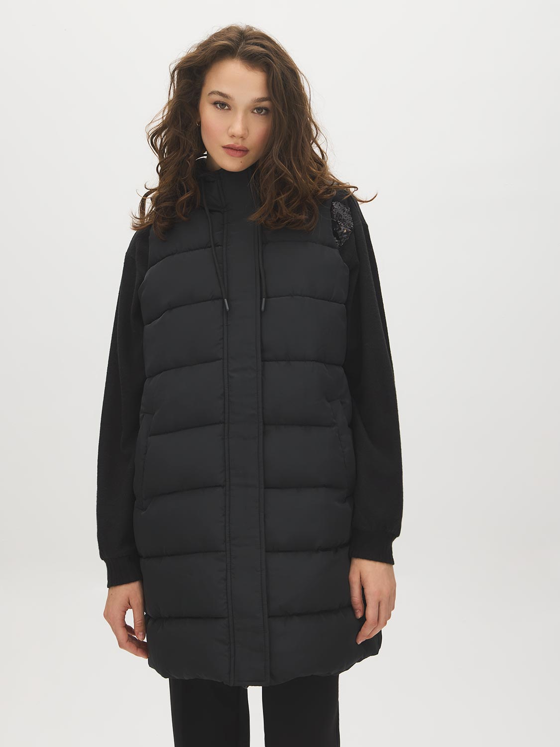 Quilted Long Puffer Vest