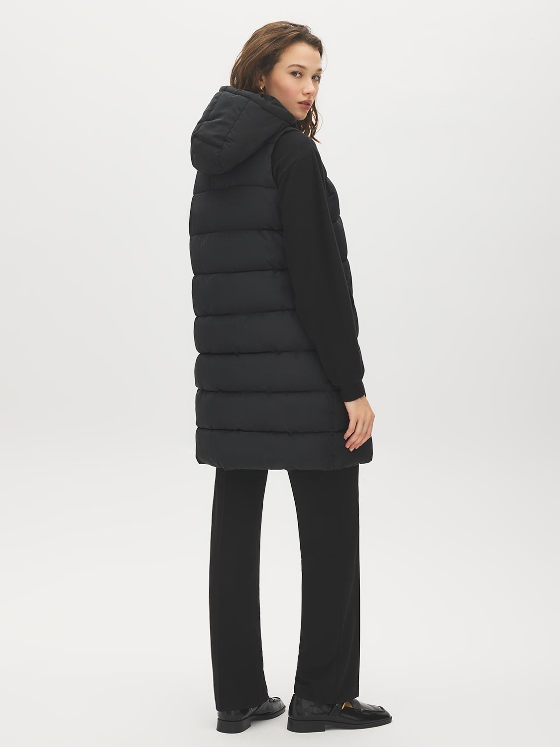 Quilted Long Puffer Vest