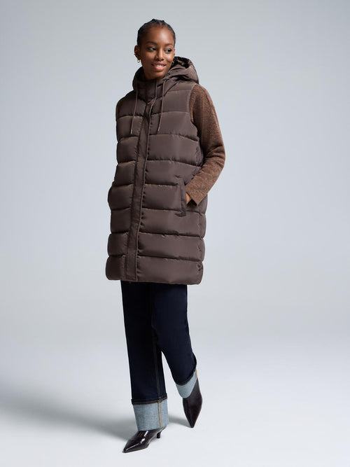 Long Hooded Puffer Vest