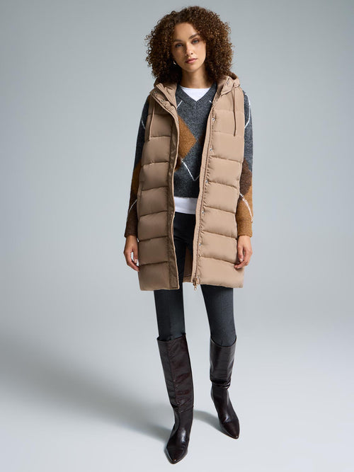 Long Hooded Puffer Vest