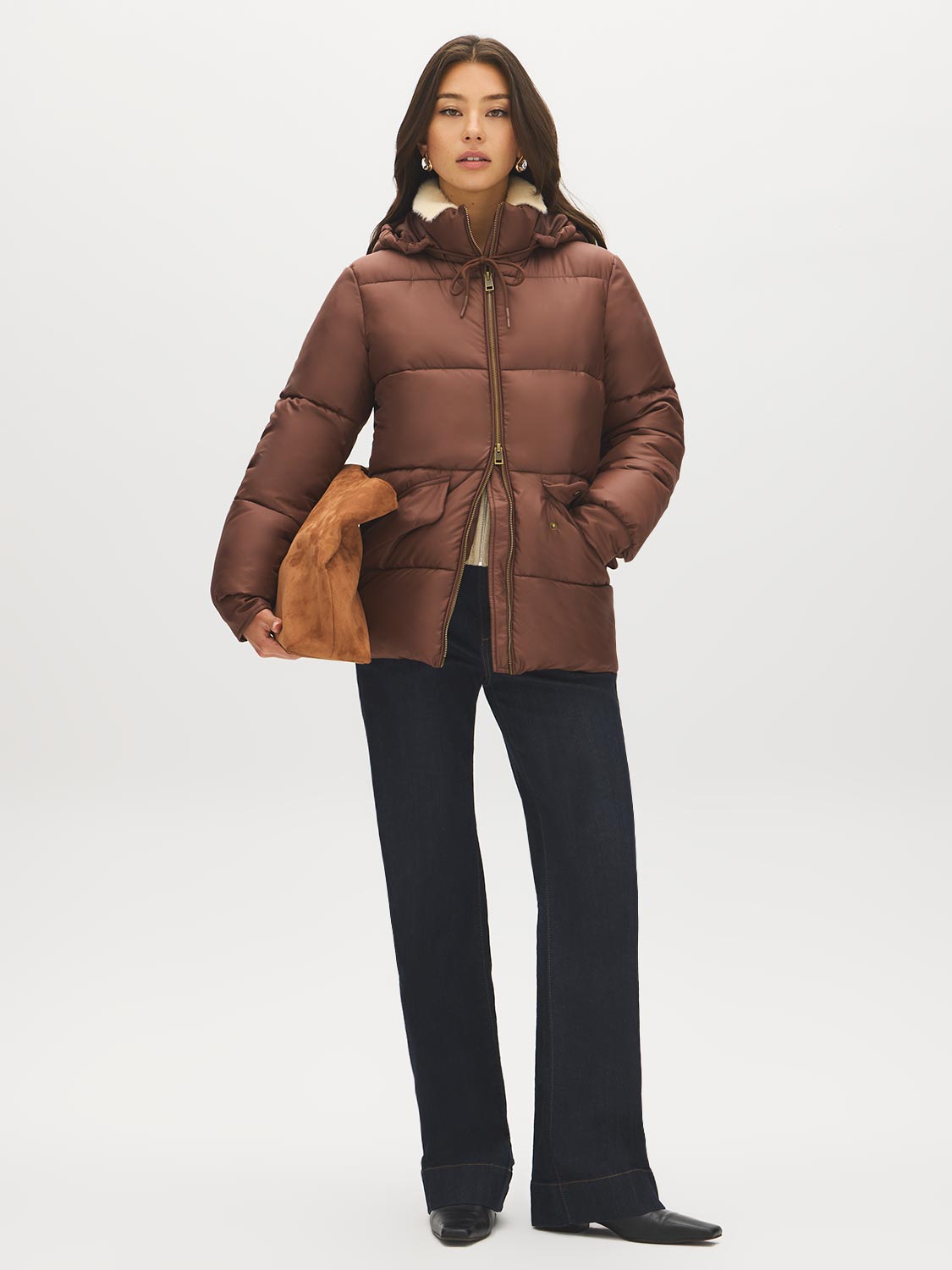 Mid-Length Hooded Quilted Puffer