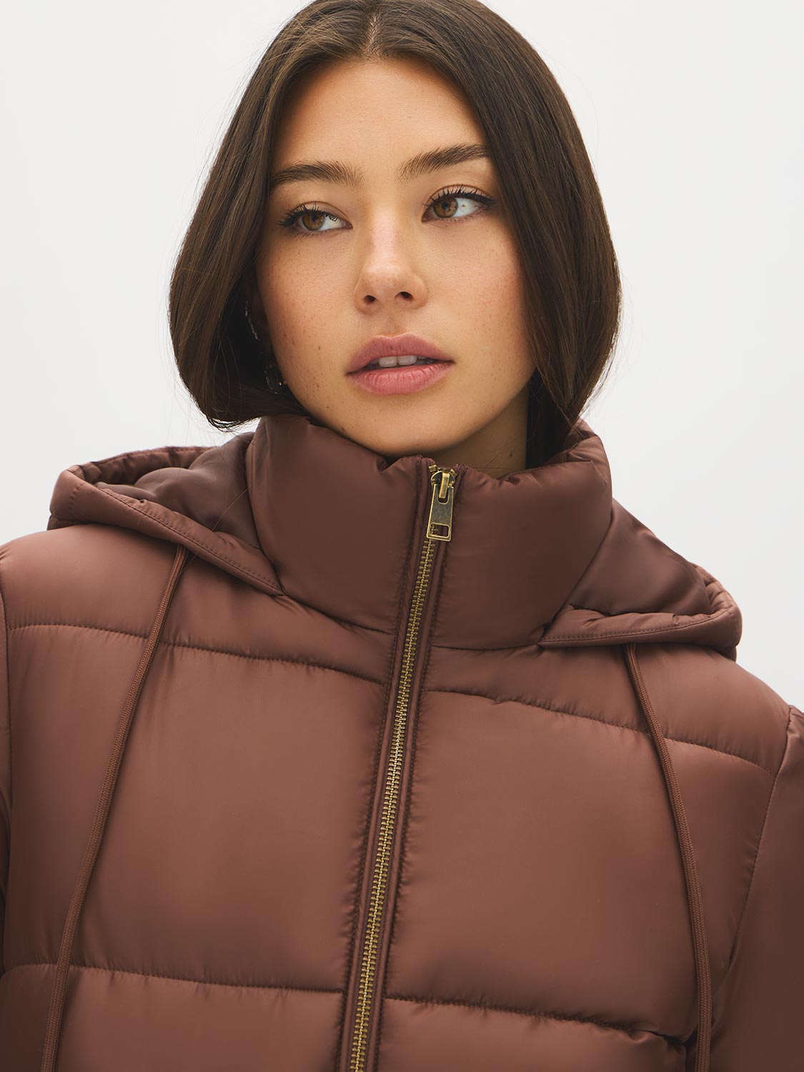 Mid-Length Hooded Quilted Puffer