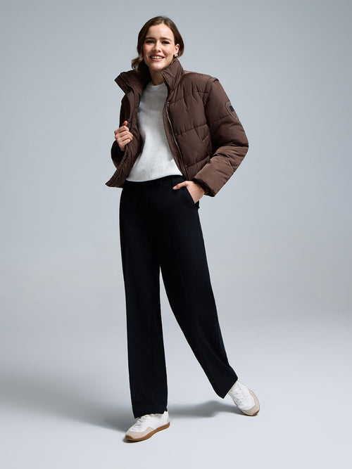 Short Puffer With Removable Sleeves