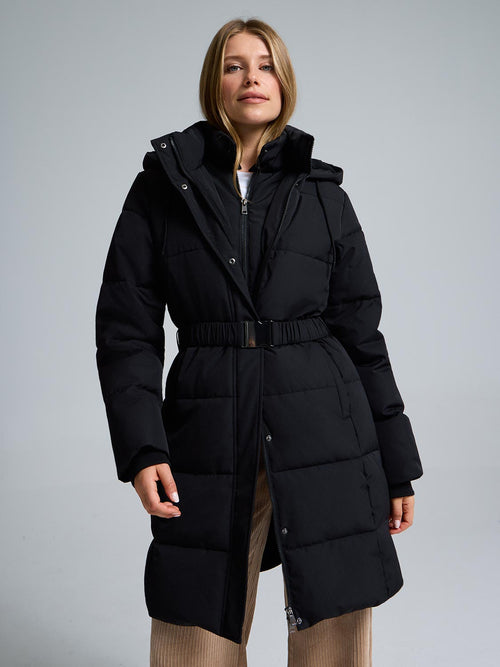 Belted Mid-Length Puffer