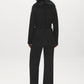 Manteau court ceinturé en fausse laine avec col en fourrure amovible
