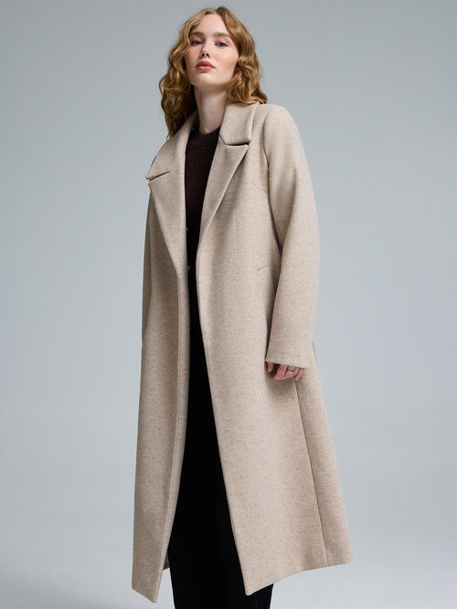 Faux Fur Collar Wrap Coat
