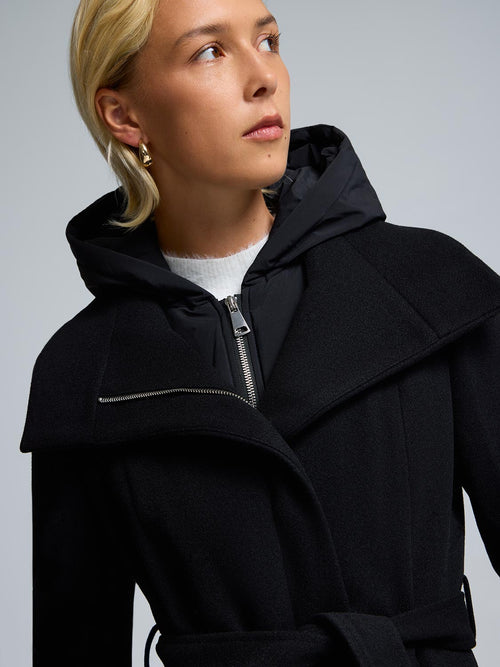 Hooded Faux Wool Coat