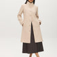 Makeup Faux Wool Funnel Neck Coat with Wrap Belt  - Suzy Shier