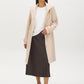 Makeup Faux Wool Funnel Neck Coat with Wrap Belt  - Suzy Shier