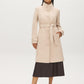 Makeup Faux Wool Funnel Neck Coat with Wrap Belt  - Suzy Shier