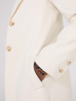 Manteau 3/4 à simple boutonnage Antique Creme