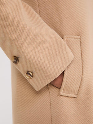 Manteau 3/4 à simple boutonnage Camel